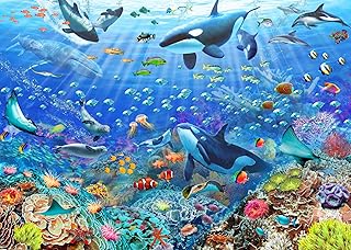 Comprar AveJoys Puzzle para adultos, 1000 piezas, mundo submarino, 70 x 50 cm, puzles para adultos, juego educativo, desafío, 1000 piezas, rompecabezas para adultos y niños