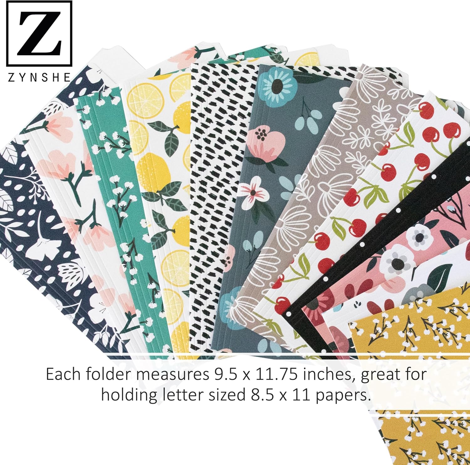 Cute File Folders, Set of 24 3-Tab Letter Size Decorative File Folders Boho Colored Manilla 8.5 x 11 Filing – Pretty Designer Home Office School Supplies (Mesmeric)
