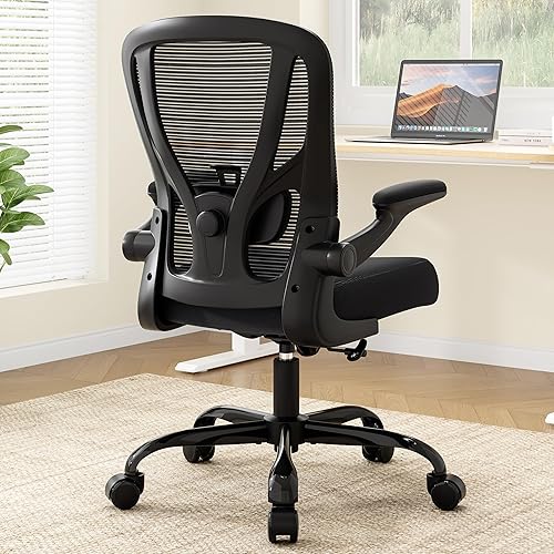 Miniatura 9 de Silla de oficina ergonómica de escritorio, silla de computadora de malla, silla de trabajo transpirable con ruedas, soporte lumbar ajustable, sillas