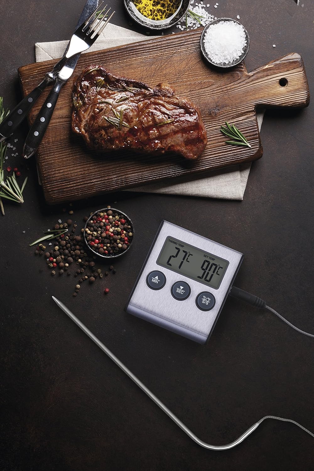 Les emos Digital Wireless Thermometer with probe e2157