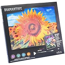 DIAMANTINY Level Up – QUADRO – Creative Art, Diamond Painting Kit, crea il mosaico Girasole