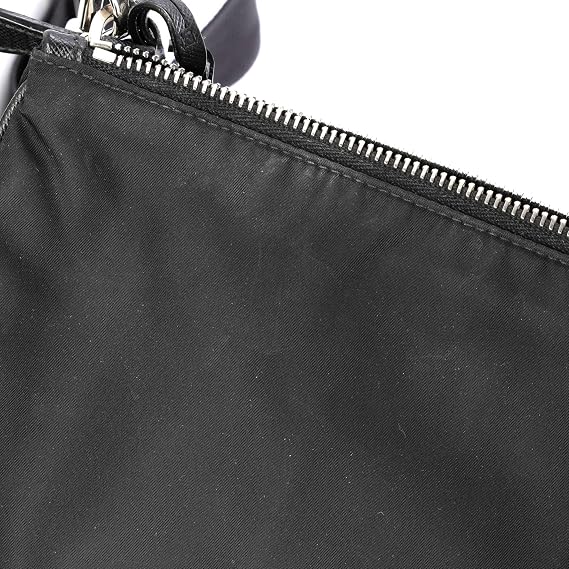Pre-Loved Re-Edition 2000 Double Zip Shoulder Bag Tessuto Small, Black