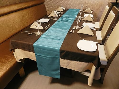 Miniatura 3 de Elina Home - Camino de mesa satinado de 12 x 108 pulgadas, azul cielo (paquete de 10)