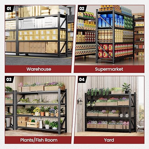 Miniatura 28 de Estantes de almacenamiento de 40 pulgadas de ancho, estantería de garaje de 2000 libras resistente, estantes de pie, estante de almacenamiento