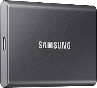 Samsung T7 Portable SSD, 2TB External Solid State Drive, Speeds Up to 1,050MB/s, USB 3.2 Gen 2, Reliable Storage for Gaming, Students, Professionals, MU-PC2T0T/AM, Gray