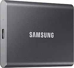 SSD Externo Samsung T7 1TB (USB 3.2, Leitura até 1050MB/s e Gravação até 1000MB/s)