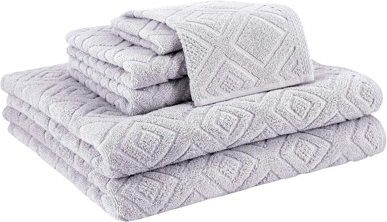Classic Turkish Towels - Luxury Towel Set for Bathroom, 100% Turkish Cotton, Quick Dry, Soft and Absorbent Bath Towels, Hand Towels, and Washcloths, Larue Collection - 6-Piece Set (Light Grey) : Home & Kitchen