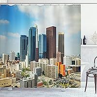 Vista 49 de Ambesonne Cortina para regadera náutica con palmeras