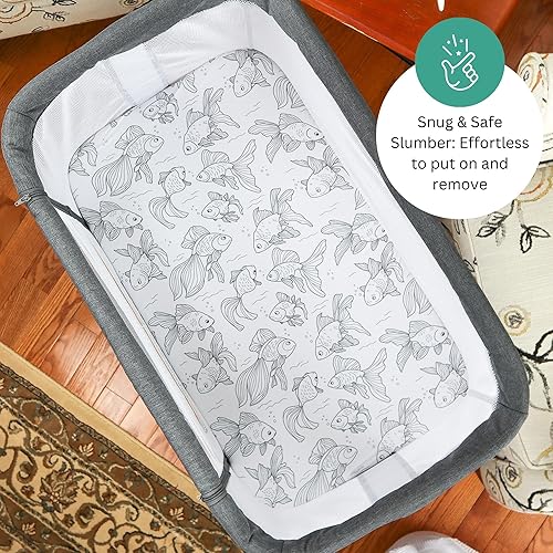 Miniatura 146 de TansyPanda Bassinet Sheets for Baby Delight Snuggle Nest, Chicco LullaGo, Fisher-Price Soothing, SNOO Smart, 3PC, 18 x 30 Inch, Ultra Soft