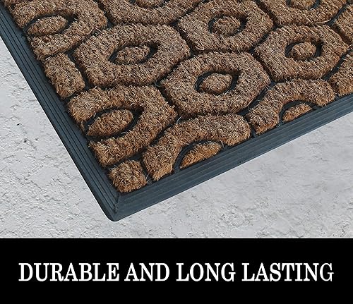 Miniatura 8 de A1 Home Collections A1HOME200003 Felpudo de goma y fibra de coco resistente, 18 x 30 pulgadas, panal