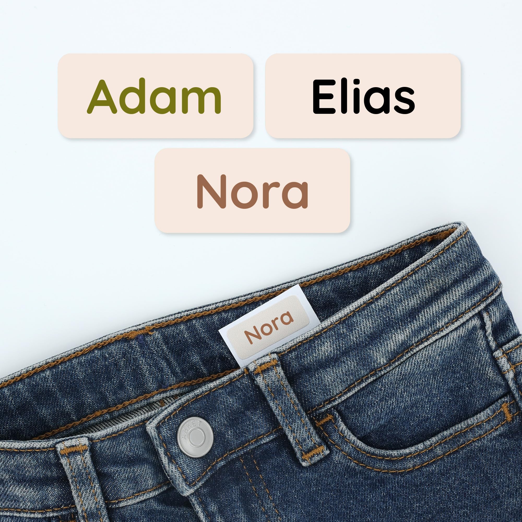 TeddyLabels - Clothing Labels for Nursing Home (60) – Self-Adhesive Name Tags for Clothes and Personal Items. Personalized Labels for Daycare, Nursing