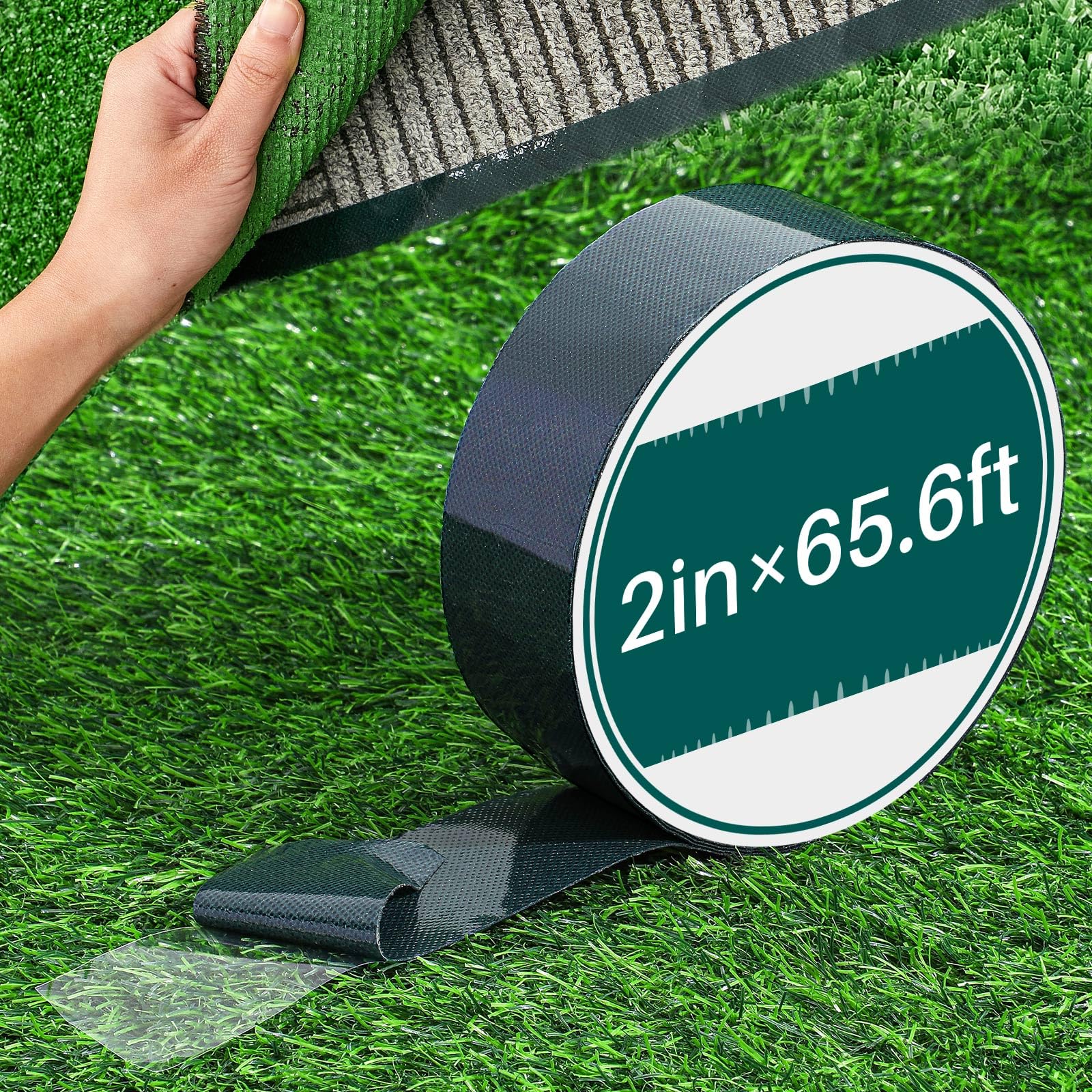 Gersoniel 1 Roll 2 in x 65.6 ft Double Sided Turf Tape for Artificial Grass Rug Self Adhesive Artificial Turf Tape for Lawn Garden Carpet Connecting