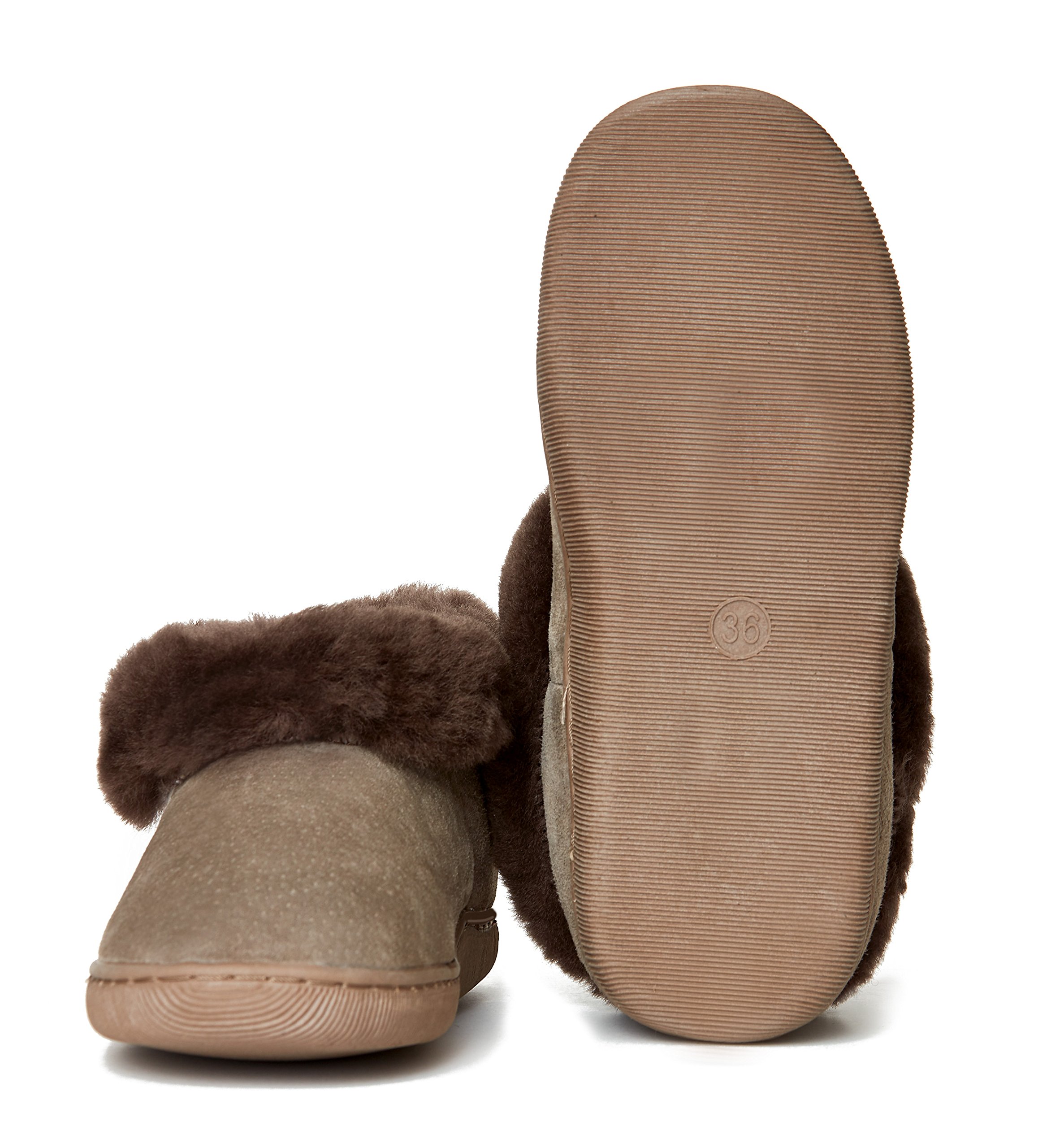 Reissner Lammfelle Zapatillas de casa de Piel de Oveja Creta