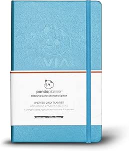 Panda Planner VIA Strengths-Based Approach to Productivity &amp; Happiness - 90 Day Undated Hardcover Planner Based on Your Character Strengths - Weekly Agenda, and Daily Planner - 5.25” x 8.25”