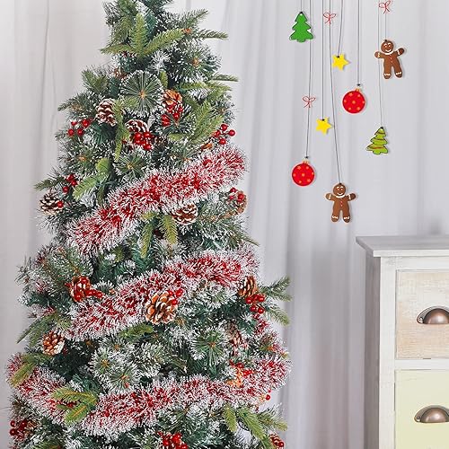 Miniatura 6 de Guirnalda de oropel de Navidad de 26.2 pies, guirnalda metálica de oropel torcido, guirnalda de Halloween para árbol de Navidad, guirnalda