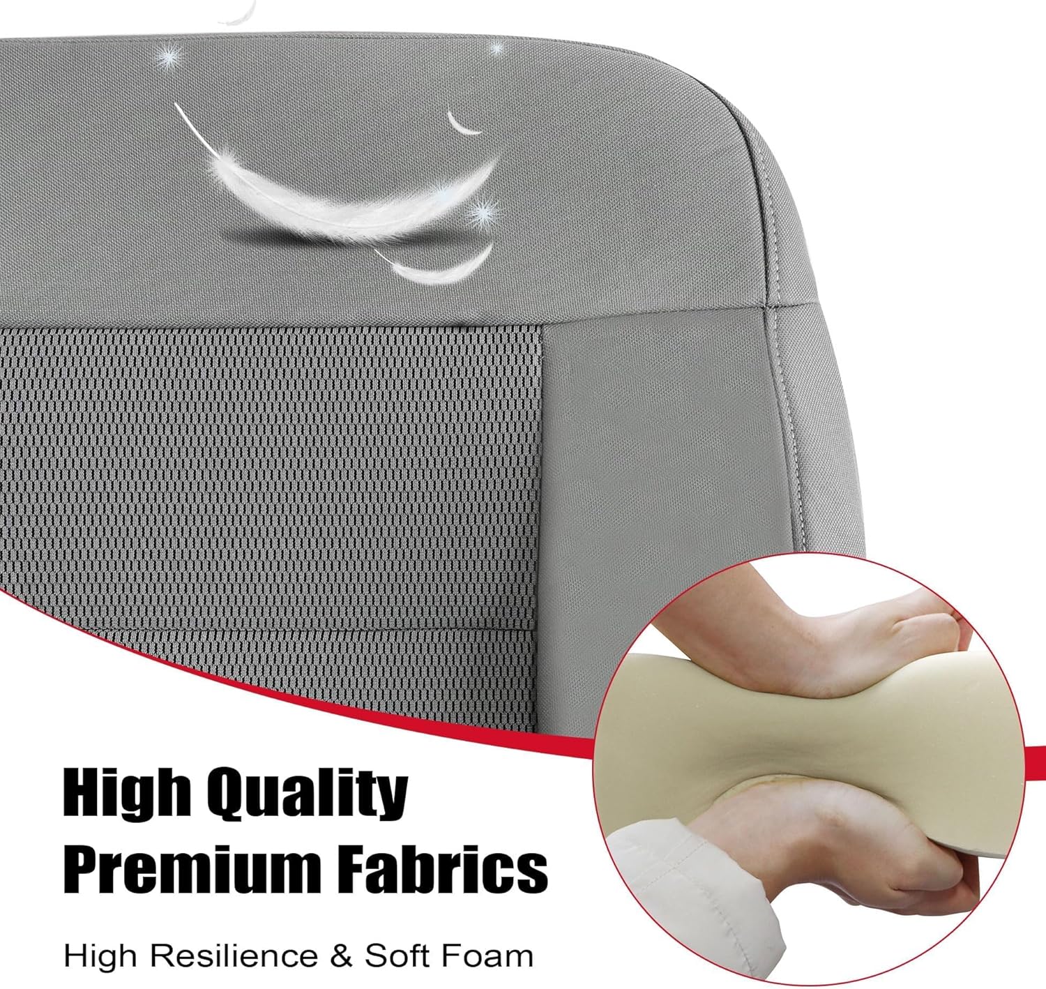 Driver Bottom Cloth Replacement Seat Cover Gray #E Compatible with Ford F150 XLT 2004 2005 2006 2007 2008