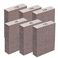 Vista 2 de Paquete de 6 esponjas de lijado, bloques de lijado de paneles de yeso, 6 granos por paquete (60/80/120/180/220), bloque de papel de lija lavable