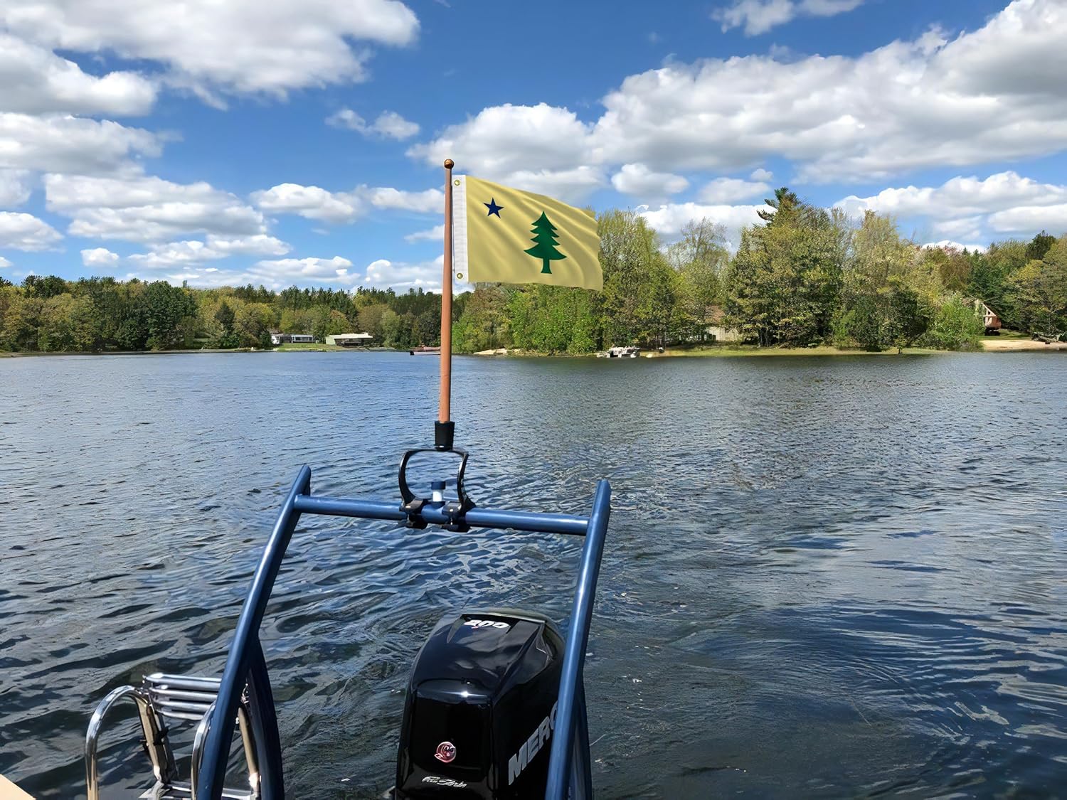 Original Maine State Boat Nautical Flag 12x18 Inch Double Sided 3 Ply ME Marine Flag Nylon Small Yacht Sail Pontoon Boat ATV Truck Bike Motorcycle Banner Brass Grommets Patriotic Outside(Pattern A) - Image 7