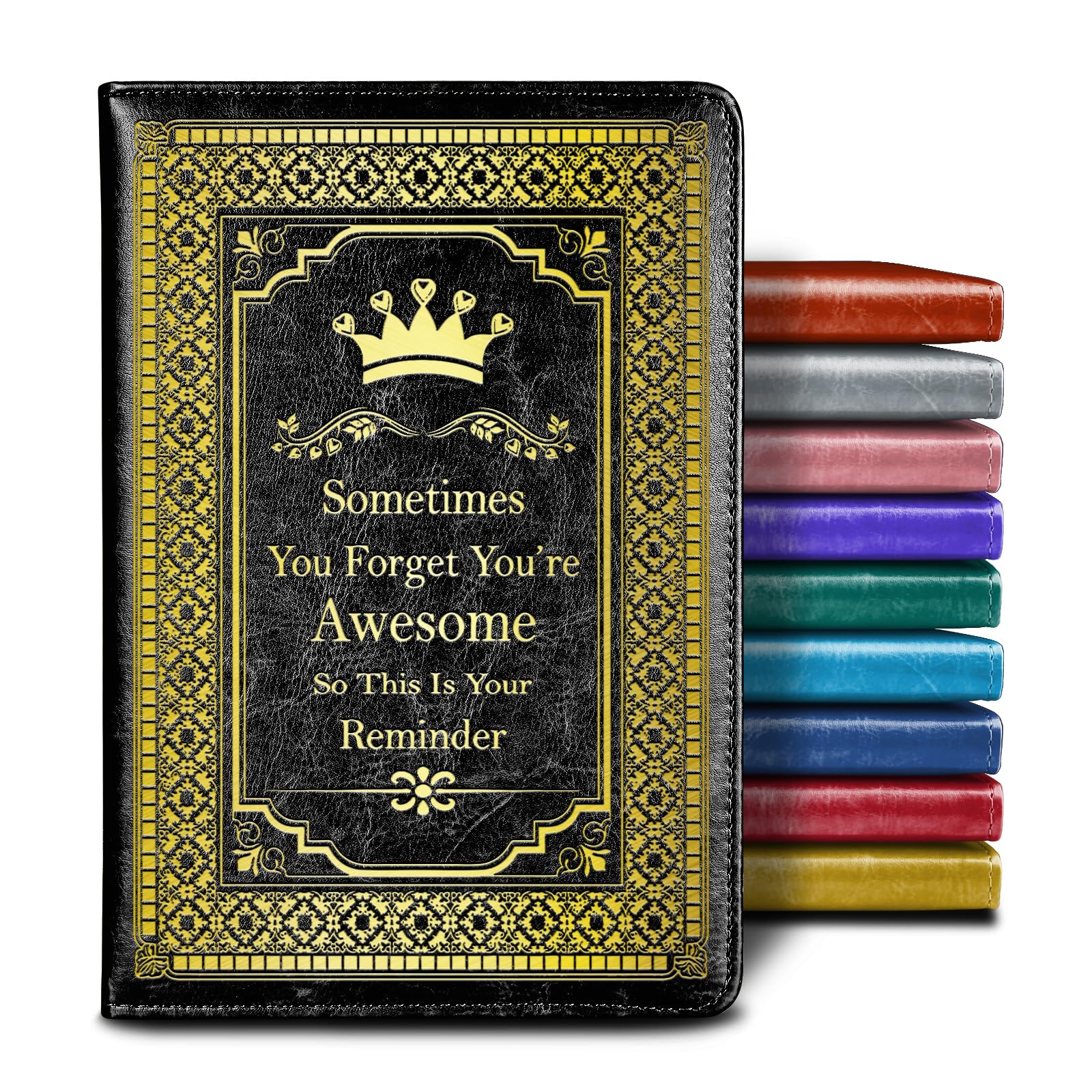 Inspirational Journals for Writing Sometimes You Forget You're Awesome FAUX Leather Journal Blank Notebook for Women Men Appreciation Gift for Friend