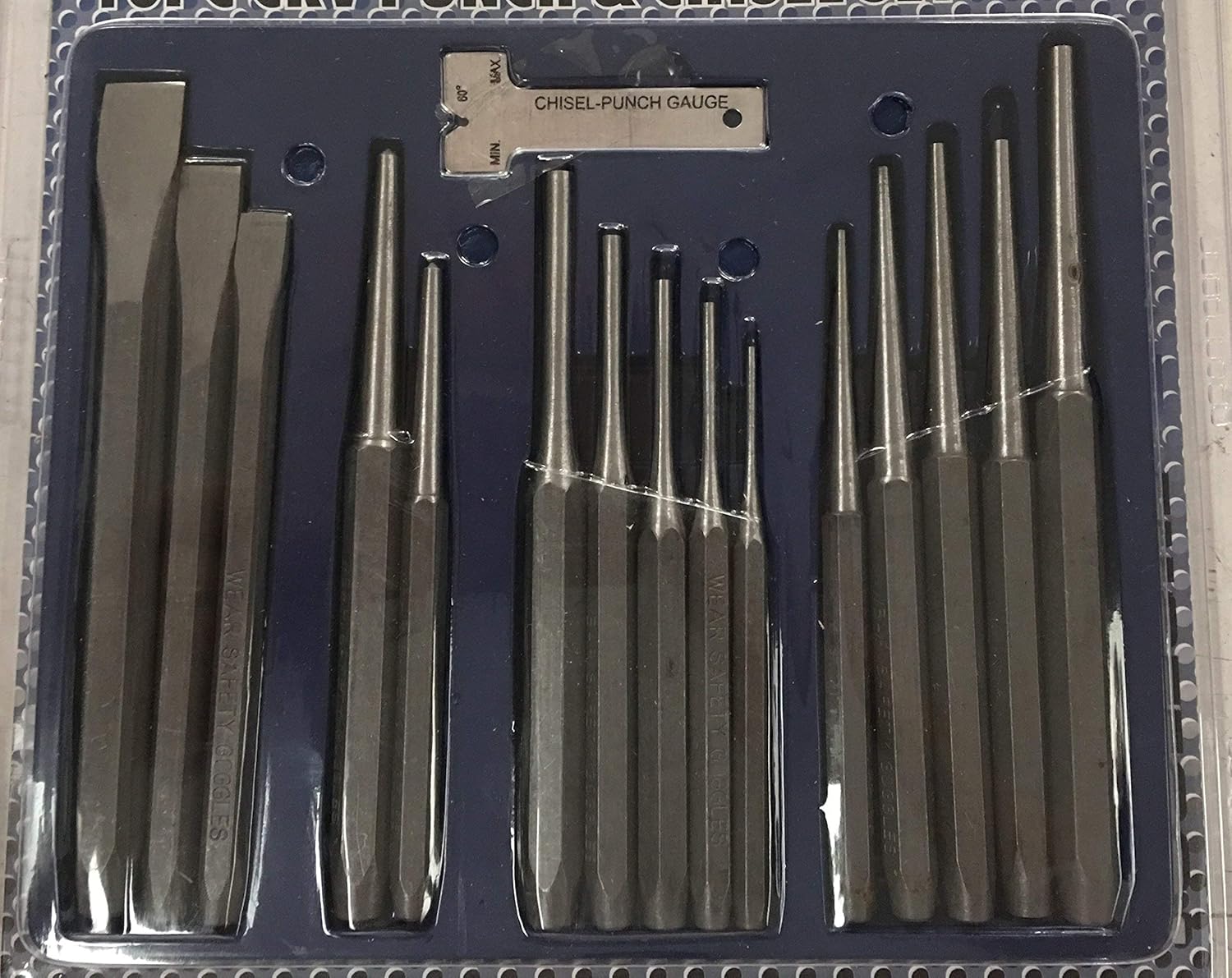 16pc CRV Punch & Chisel Set Centre Punches, Pin Punches & Cold Chisels