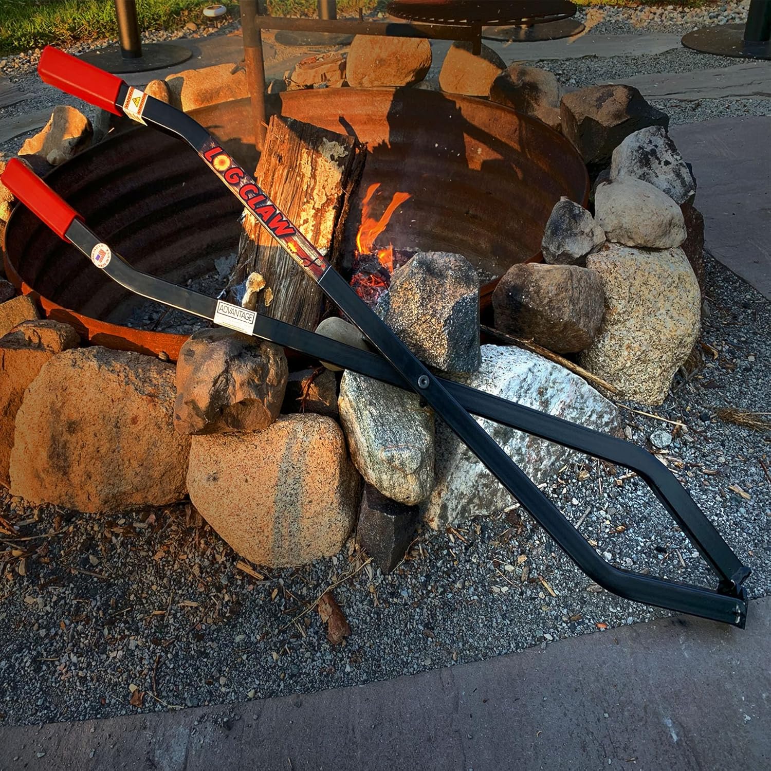 Log Claw 40 Inch | Heavy Duty Fire Tongs Firewood Grabber for Fire Pit Campfire Bonfire | Fireplace Tongs Log Grabber Claw for Indoor Outdoor Fireplace