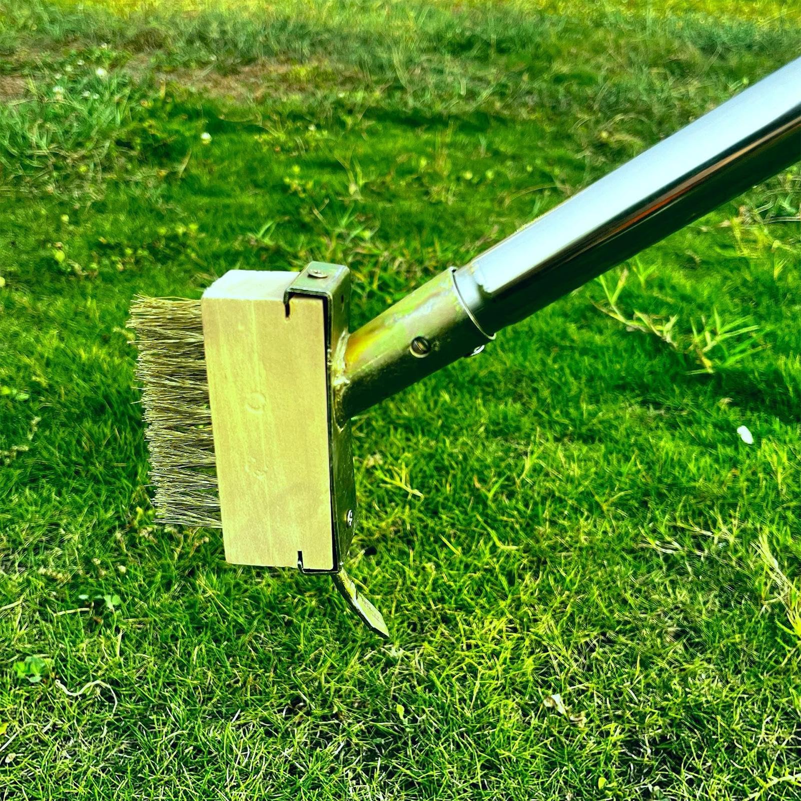 2 Spazzole Per Fughe Con Setole In Acciaio Rivestito In Rame – Manico Lungo In Legno, Angolo 45°, Per Rimuovere Erbacce E Muschio Da Pavimenti E Giardini
