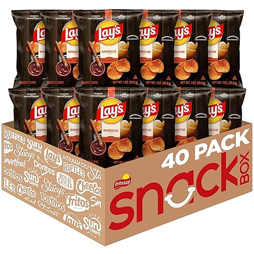 Papas fritas con sabor a barbacoa de Lay's, bolsas de 1 oz, (paquete de 40) (el embalaje y la fórmula pueden variar)