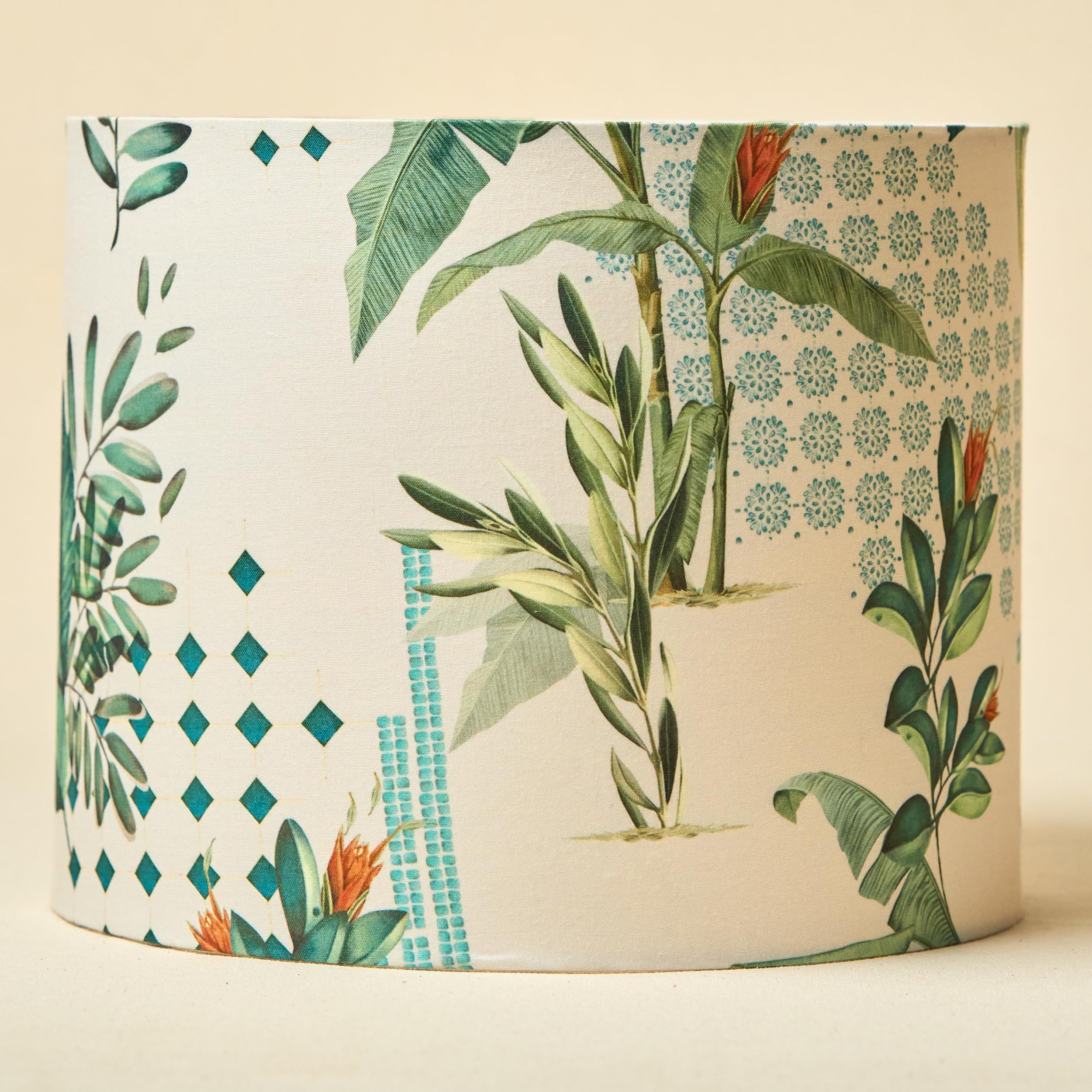 DREAMY WALLS Lamp Shade for Table Lamps, Drum Lampshade for Floor/Chandelier Lamp, 10.5” x 8.5", Fabric, Easy Assembly, Slip UNO Fitter – Green Tropical Shade-picture-32
