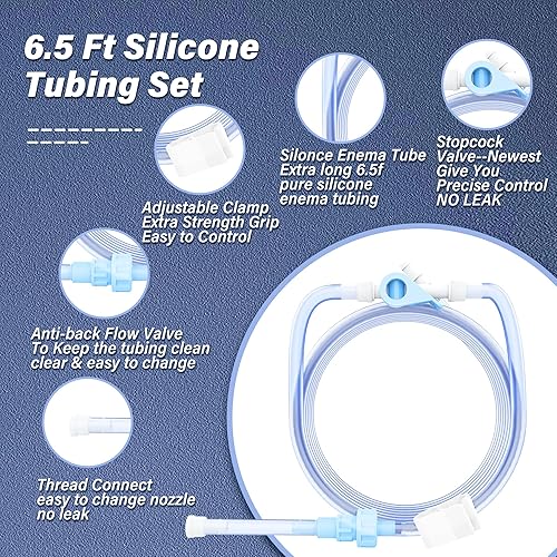 Miniatura 6 de TopQuaFocus Kit de bolsa de enema de café de 3 cuartos con tubo de silicona de 6.5 pies, bolsa de enema portátil para hombres y mujeres, enemas de