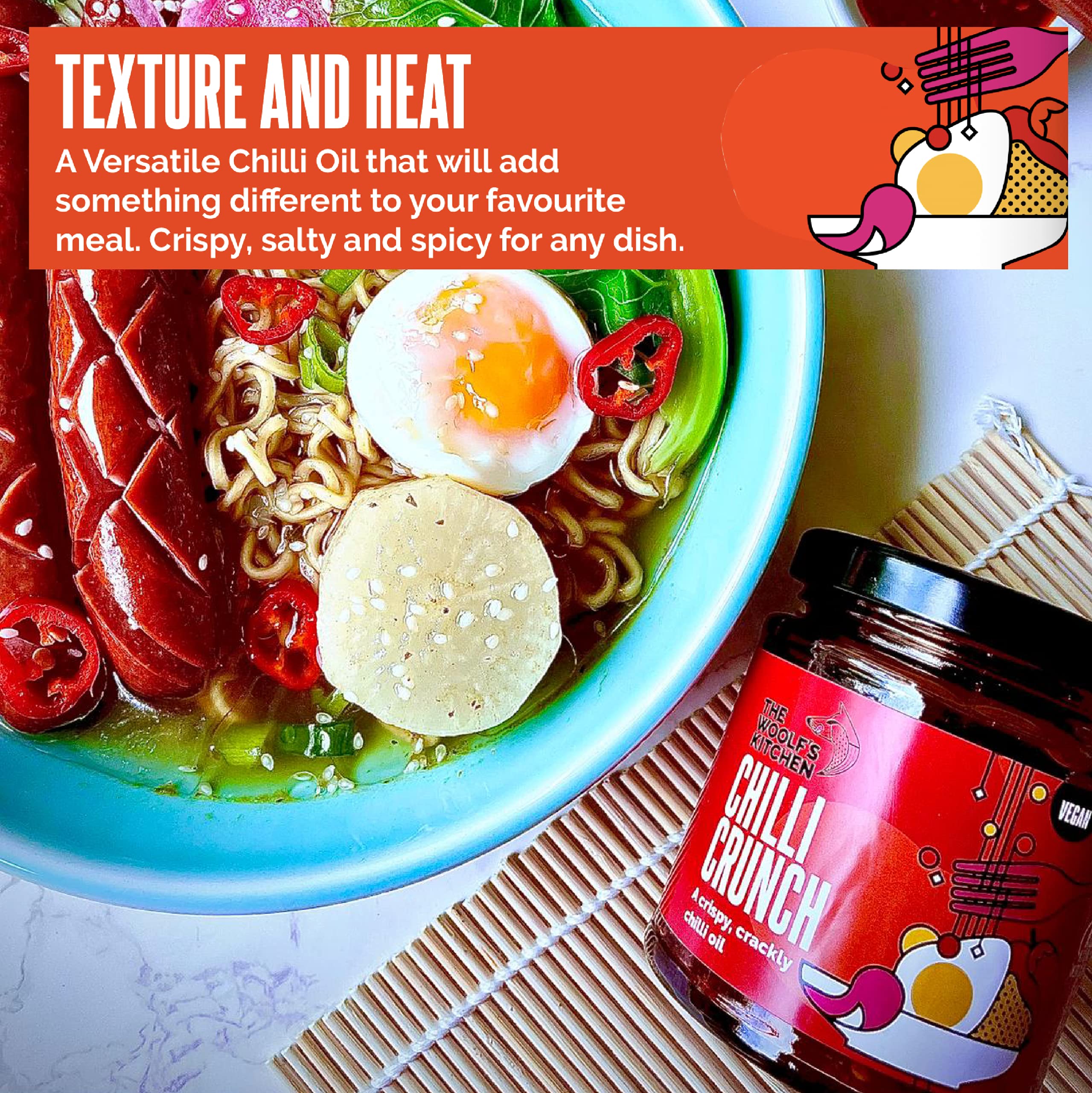 The Woolf’s kitchen Chilli Crunch A Crispy Crackly Chilli Oil A