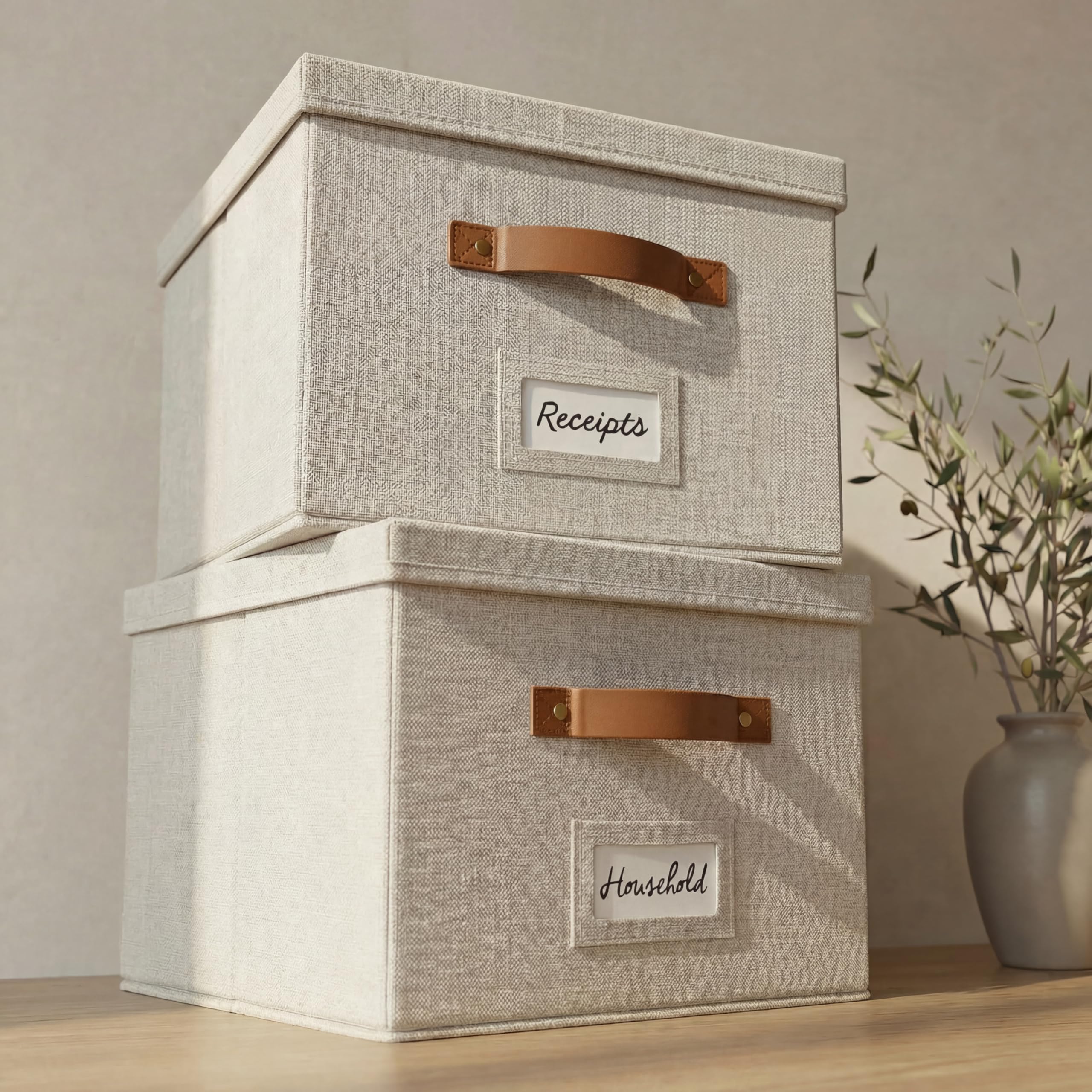 Amazon.com: ZICOTO Decorative File Organizer Box Set of 2