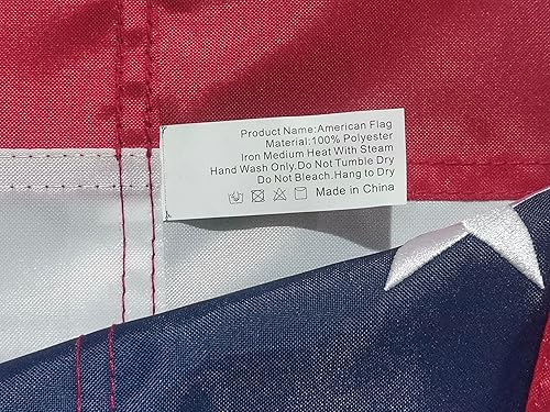 Miniatura 8 de Bandera estadounidense de manga de poste de 3 x 5 pulgadas, hecha en Estados Unidos, estrellas bordadas, rayas cosidas, protección UV, nailon