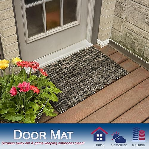 Miniatura 3 de Alfombrilla para exteriores o vestíbulos, de caucho resistente, tela de corporación duradera, natural, Dura-Rug 400., 1