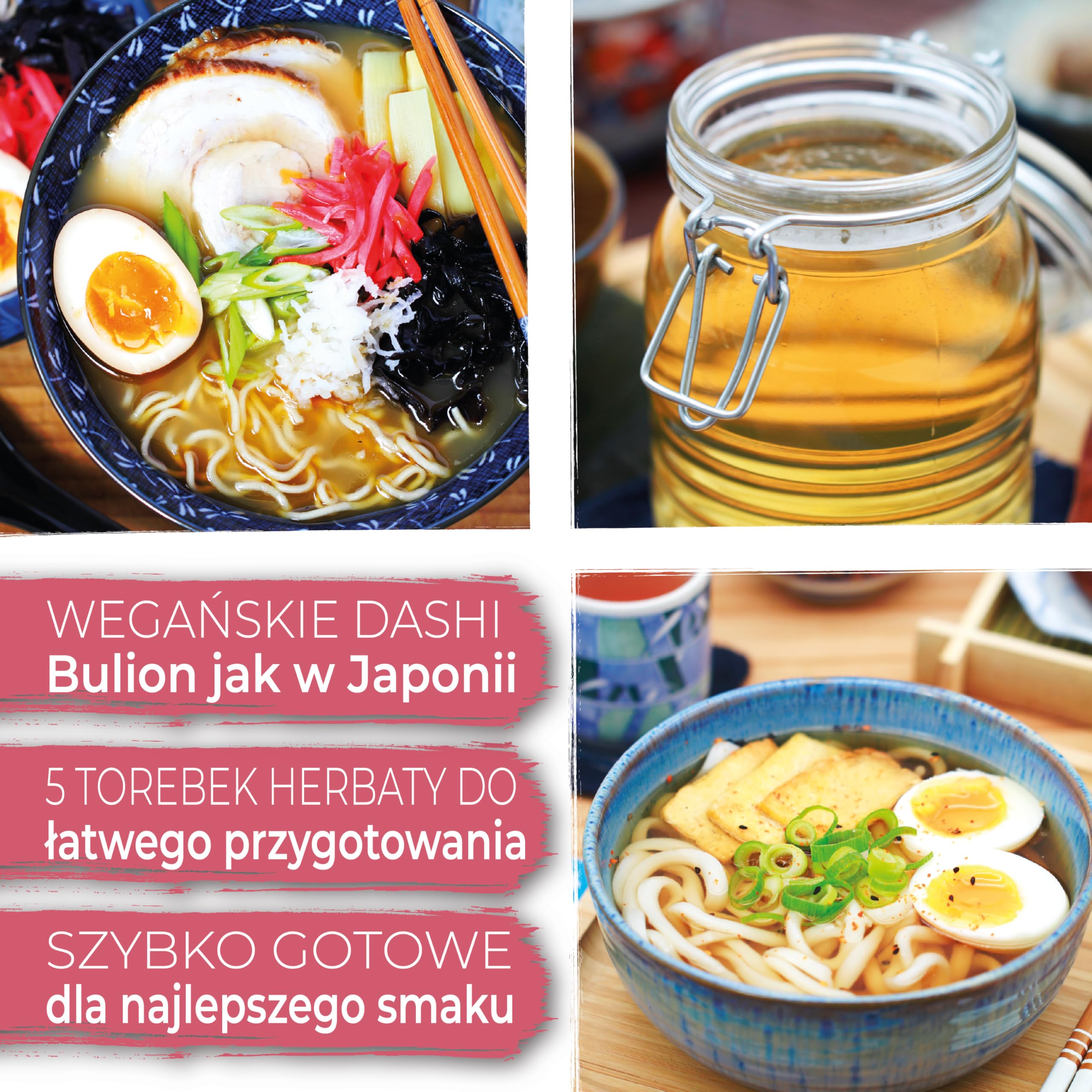 FUJIMAN Dashi bulion w torebkach, gotowy do użycia | zestaw dashi z shiitake i kombu – japoński bulion przyprawowy | wegański, bezglutenowy, bez laktozy, bez wzmacniaczy smaku (5 x 8 g)