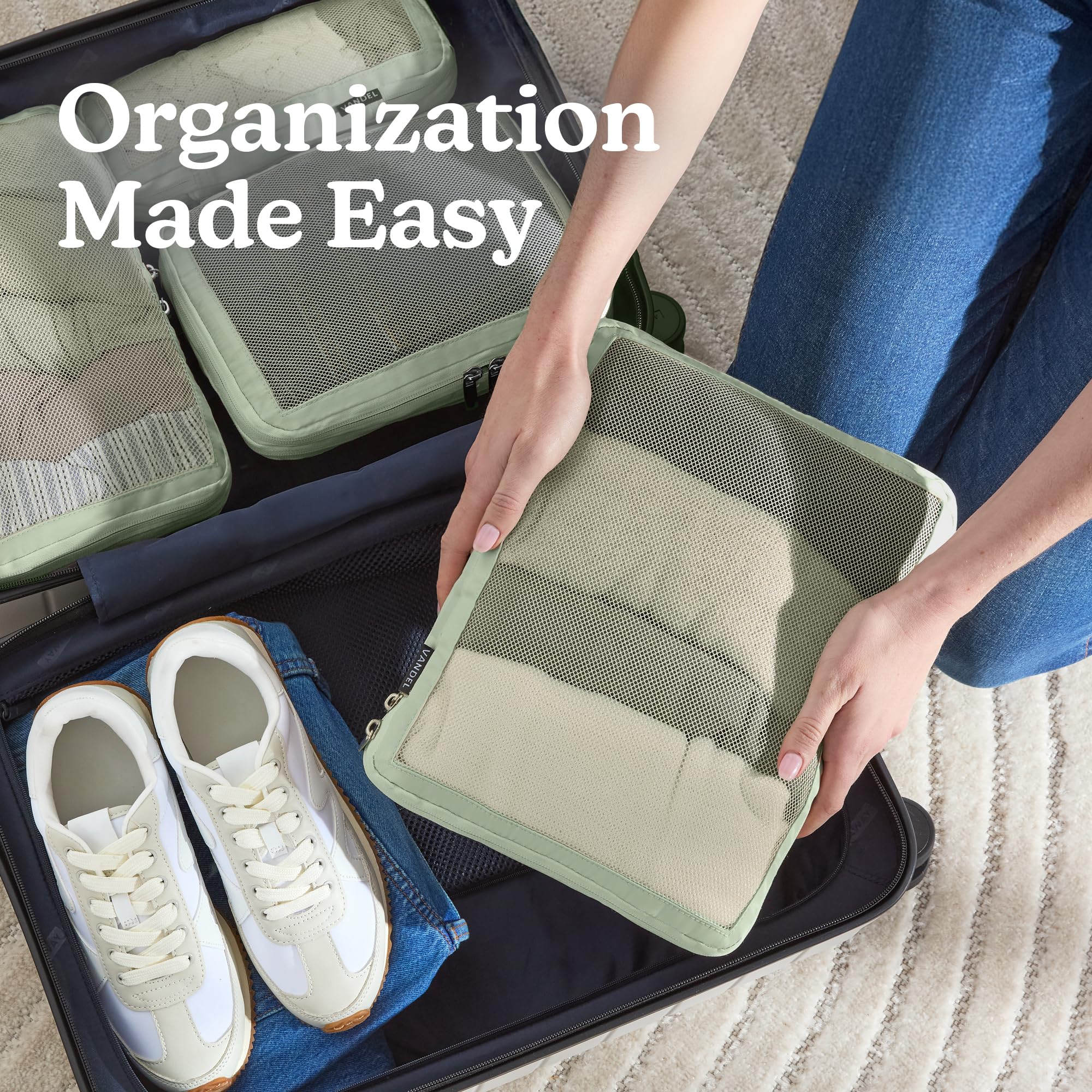 VANDEL Cubos de embalaje de compresión que ahorran espacio para mujeres, hombres, compresibles, organizador de maletas, cubos de equipaje para viajes, bolsas para equipaje y mochilas, cubo de maleta