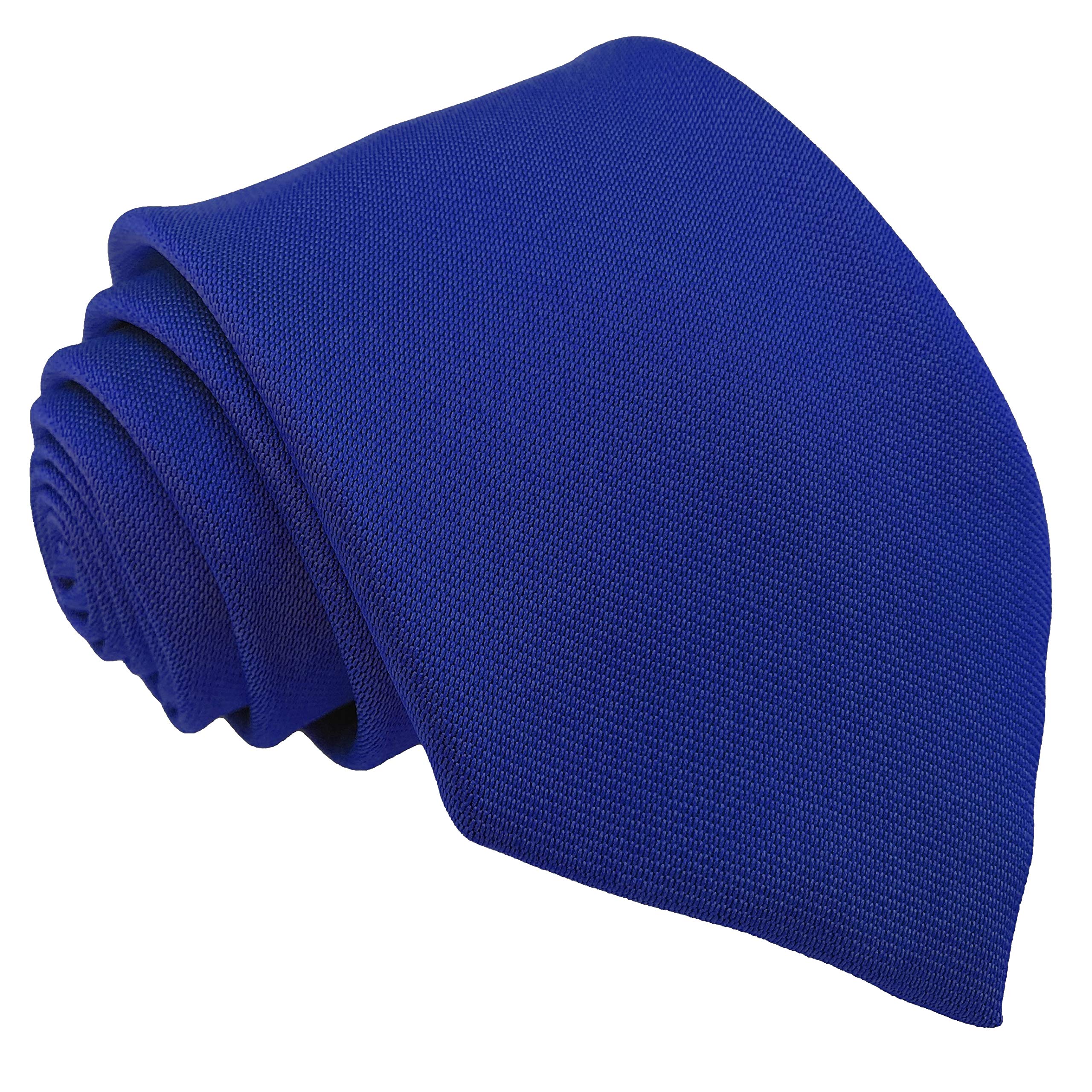 Great British Tie Club Men's Royal Blue Plain School Ties High School 52" Length (Royal Blue)
