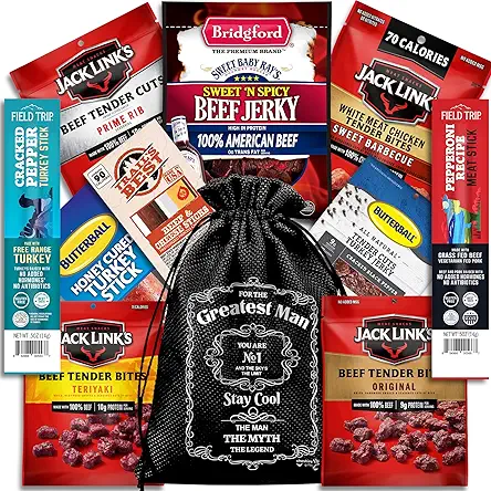 Beef Jerky Gift Baskets For Men - Dad...