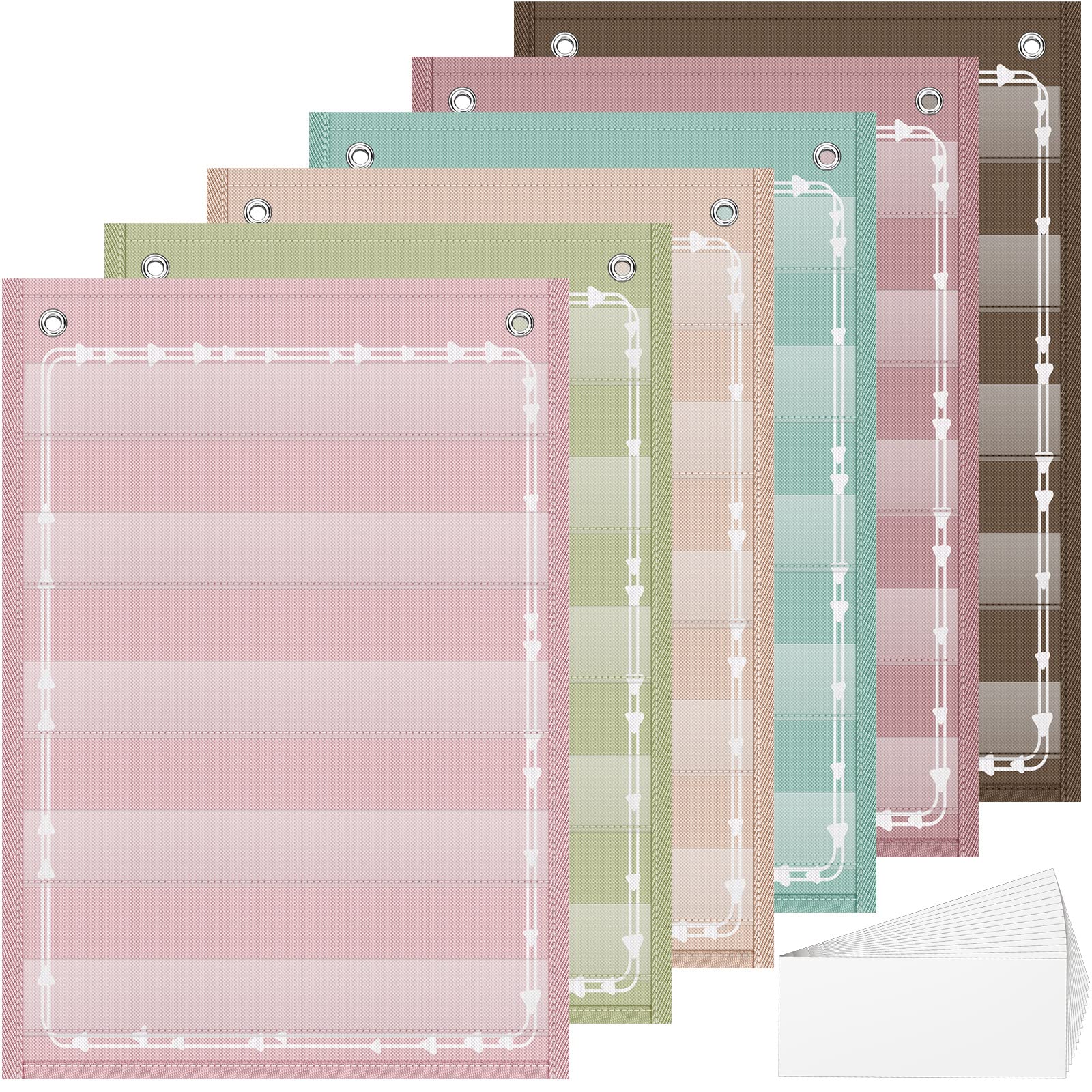 Buy Gueevin 6 Set Painted Small Pocket Chart Classroom Pocket