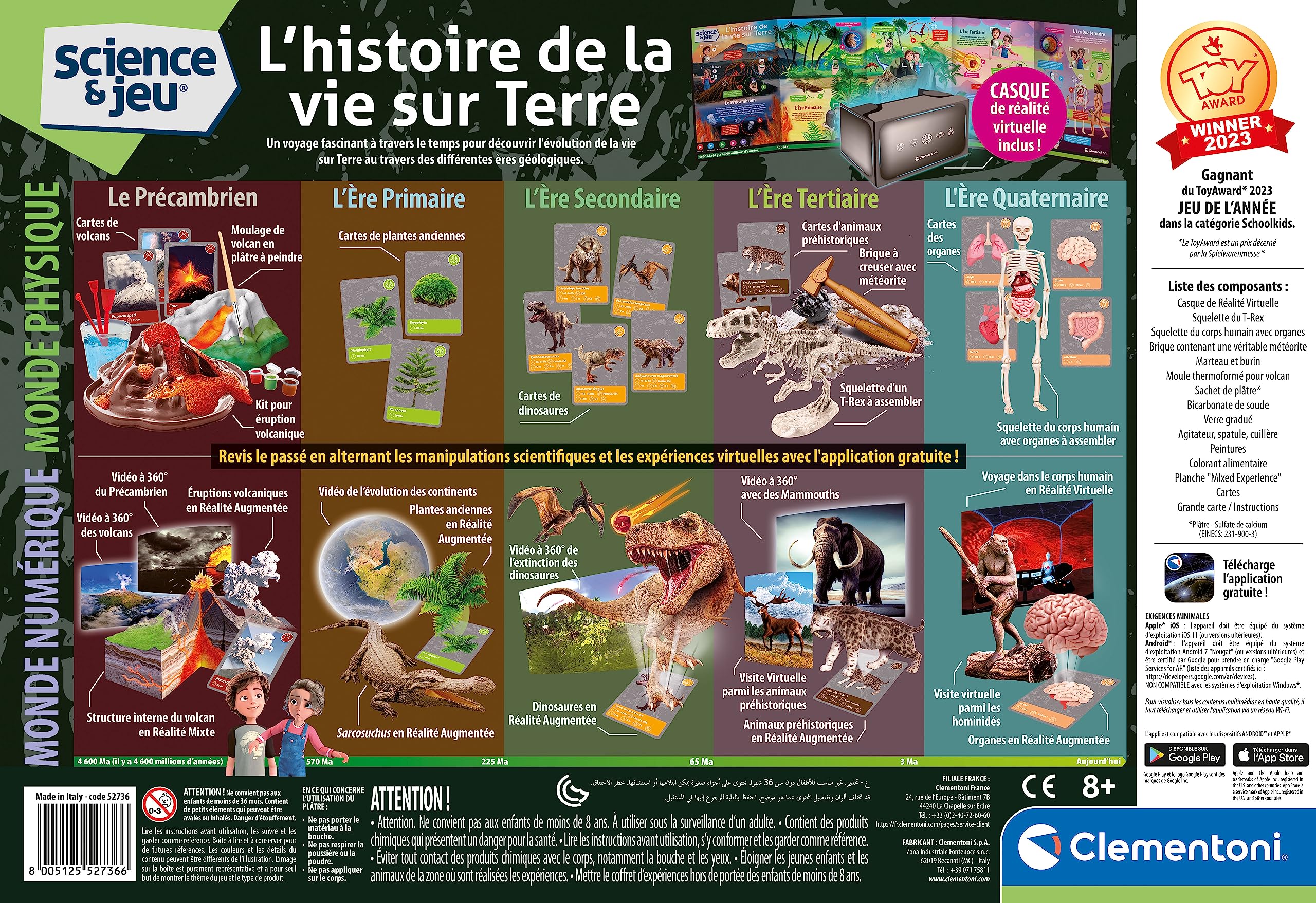 Science & Jeu L'Histoire de la Vie 50 Expériences avec Casque VR Dès 8 Ans
