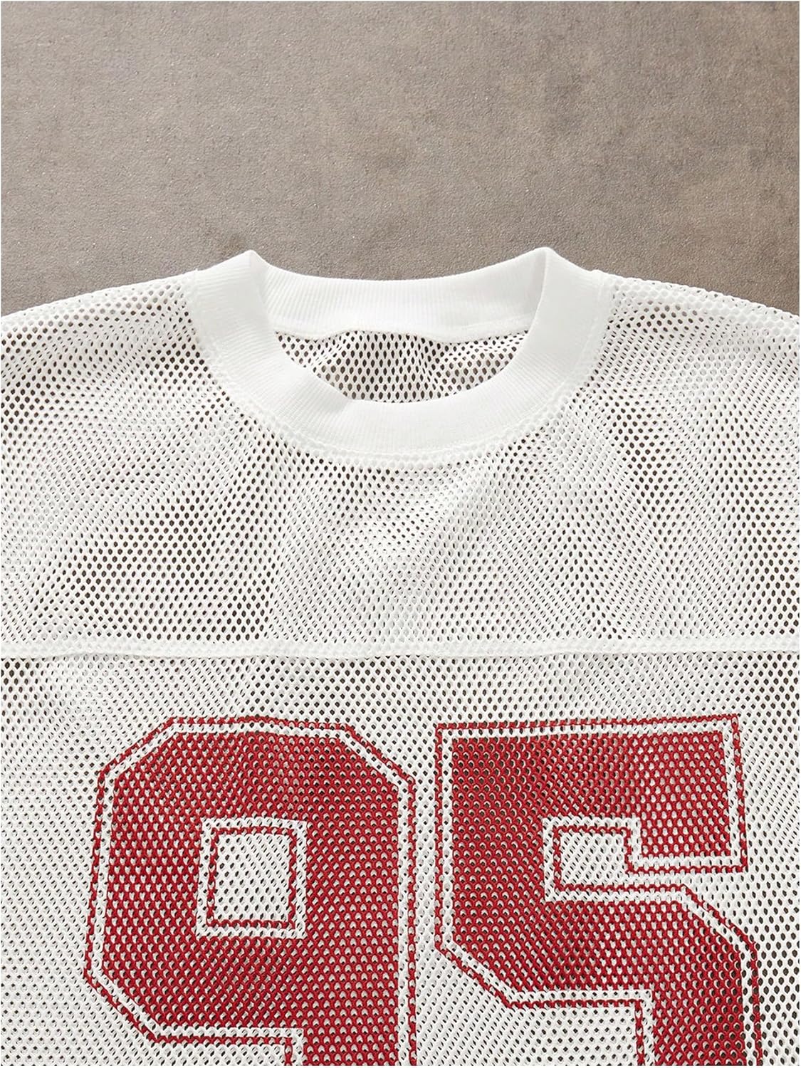 Men's Number Print Jersey Shirt Mesh Crew Neck Long Sleeve Tee Tops Football Jersey Shirts - Image 5