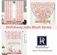 Vista 5 de DriftAway Julia Cenefa Forrada de Doble Capa con Aislamiento Térmico para Oscurecer la Habitación, Cenefas Blackout con Bolsillo para Barra de 3