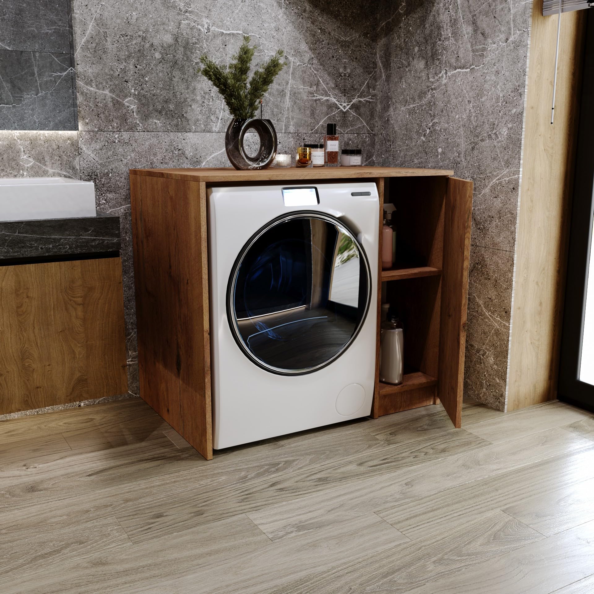 Moderne wasmachine- en droogkast - 66 x 97 x 62 cm (B x H x D