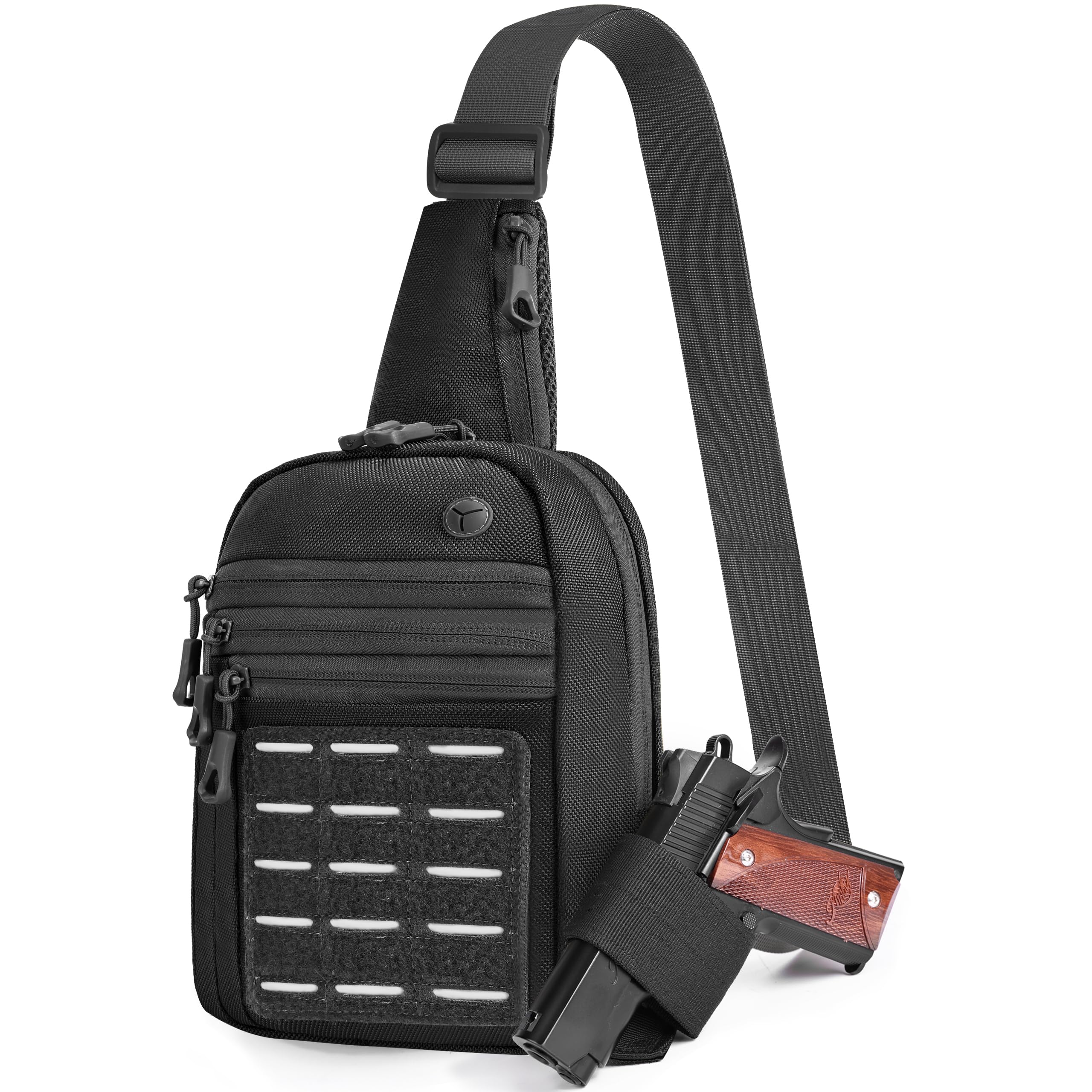 MOZETO Conceal Carry Bag for Men, Tactical Gun Sling Bag Mens Over the Shoulder Bags Concealed Carry Crossbody Bag