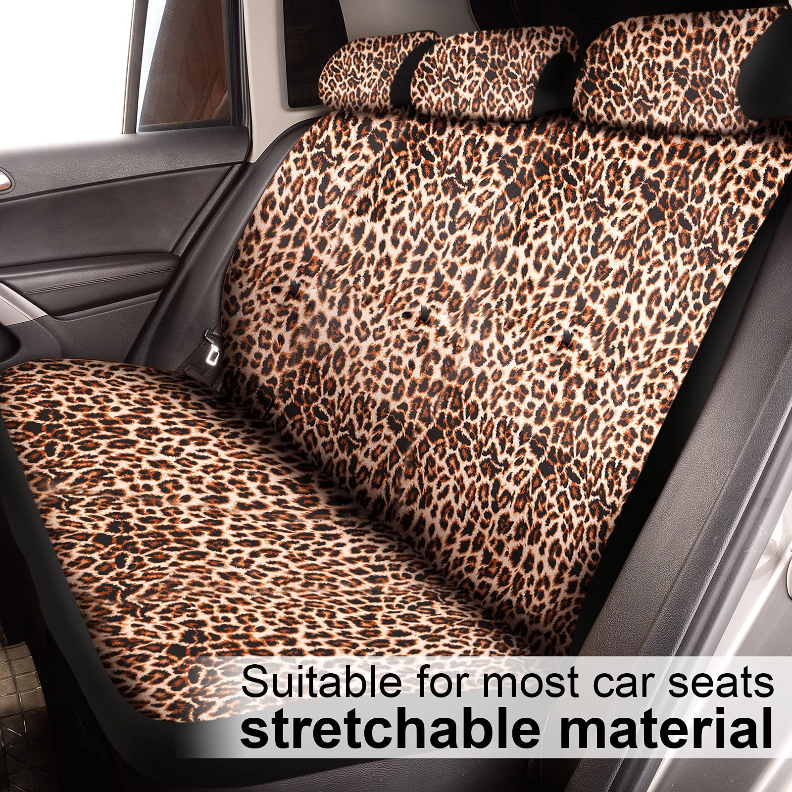 Set di 26 accessori per auto con stampa leopardata, set completo di coprisedili leopardati, coprivolante leopardato, copertura per specchi con stampa ghepardo accessori per auto per camion