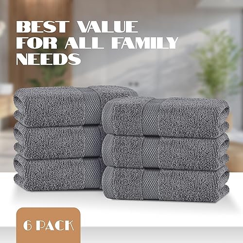 Vista 115 de White Classic Bleach Safe - Toallitas de maquillaje negras para limpieza facial, paquete de 6, toallas de maquillaje negras de algodón de lujo súper