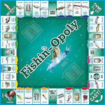 Late for the Sky Fishin'-Opoly Board Game, 2-6 Players Strategy Fishing