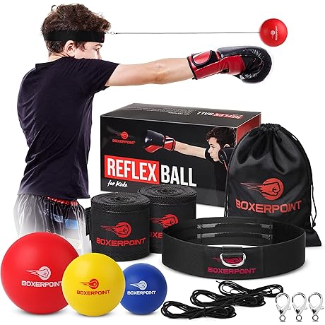 YMHWRE YMX Boxing Reflex Ball with Headband, Boxing Reflex Ball for Adults and Kids