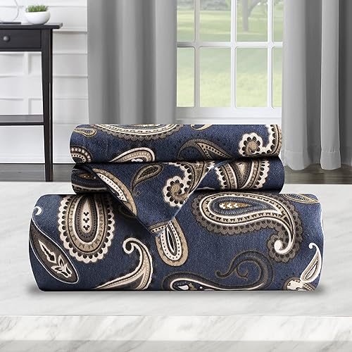 Miniatura 6 de Superior Juego de funda de edredón de franela de algodón de alta calidad, para todas las estaciones, 100% algodón cepillado, juego de 2 piezas con