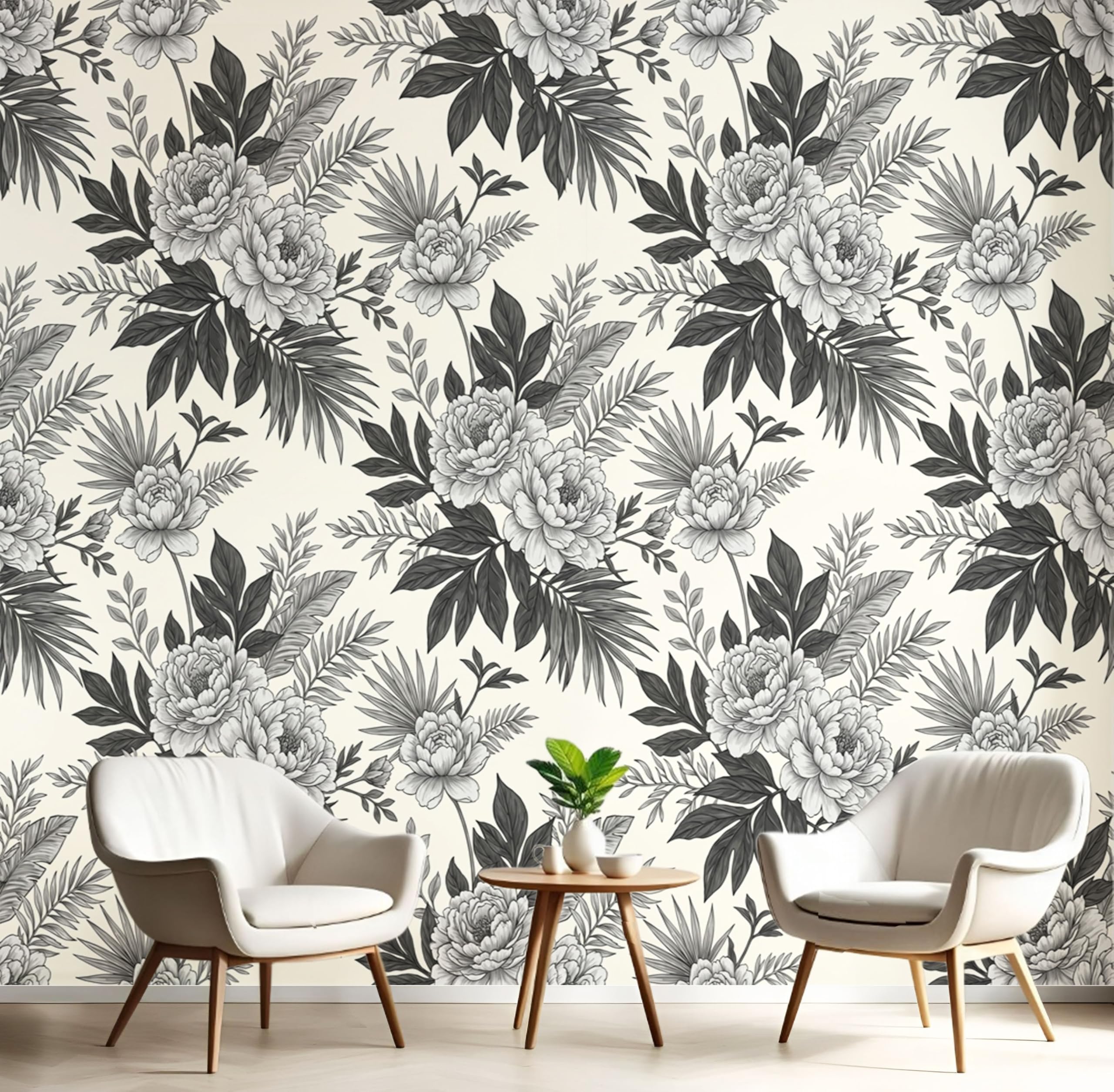 Papier Peint Panoramique 3D plantes florales chambre et salon