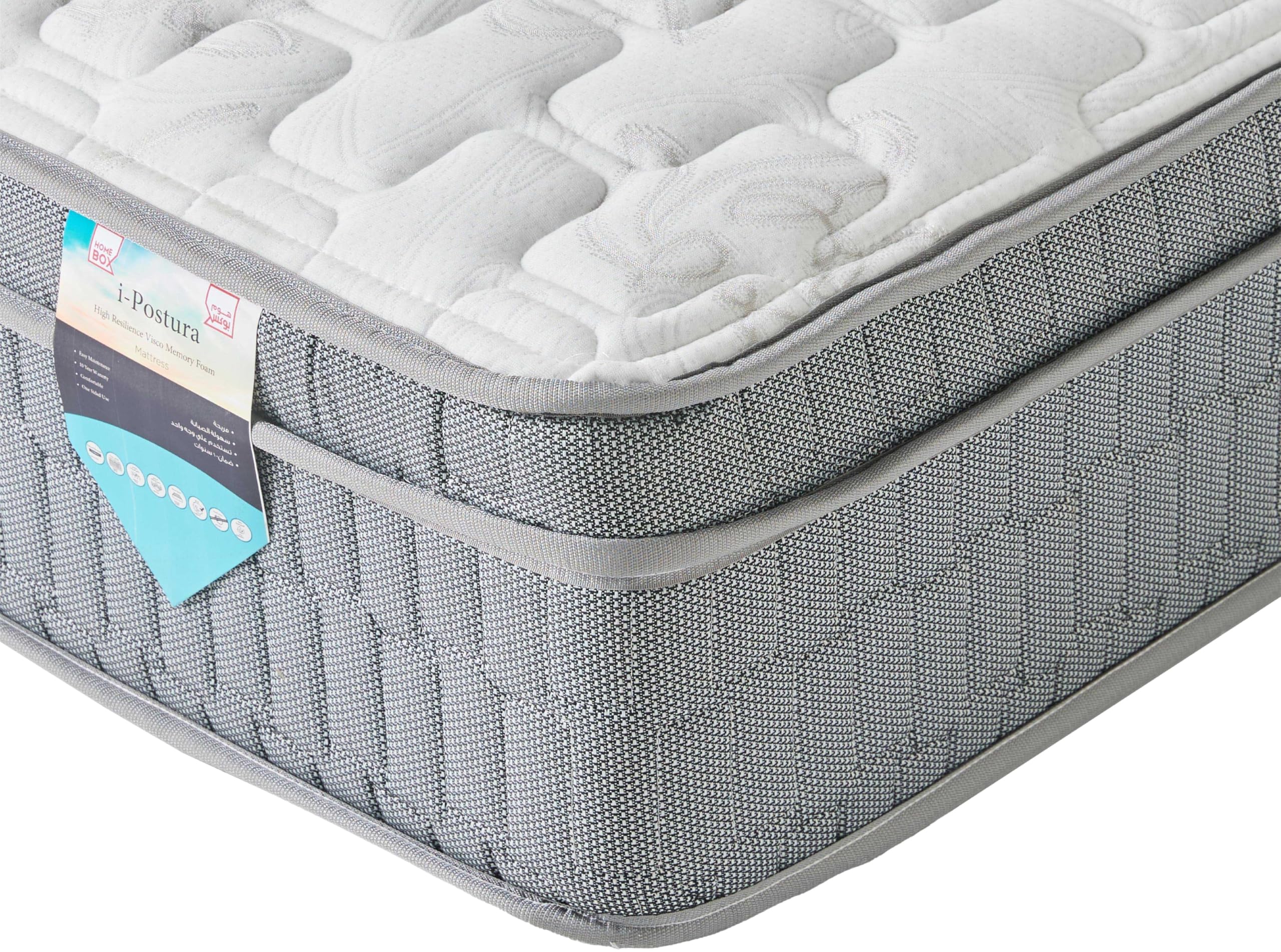 Home BoxiPostura Single High Resilience Visco Memory Foam Pocket Spring Mattress - 90x190x26 cm